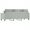 Sofa 3-osobowa, jasnoszara, 180 cm, tapicerowana aksamitem