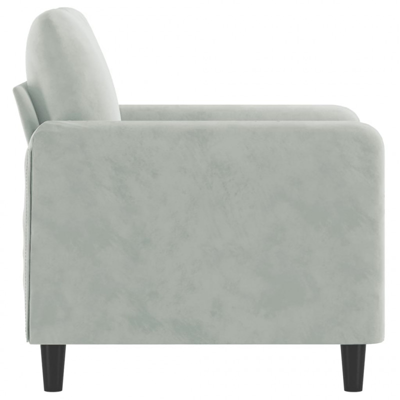 Fotel, jasnoszary, 60 cm, obity aksamitem