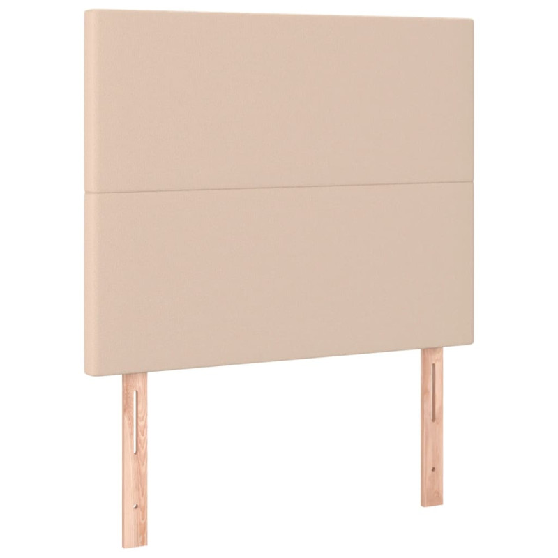 Łóżko kontynentalne, materac i LED cappuccino ekoskóra 90x190cm