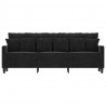 Sofa 3-osobowa, czarny, 180 cm, tapicerowana aksamitem