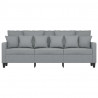 Sofa 3-osobowa, jasnoszara, 180 cm, tapicerowana tkaniną