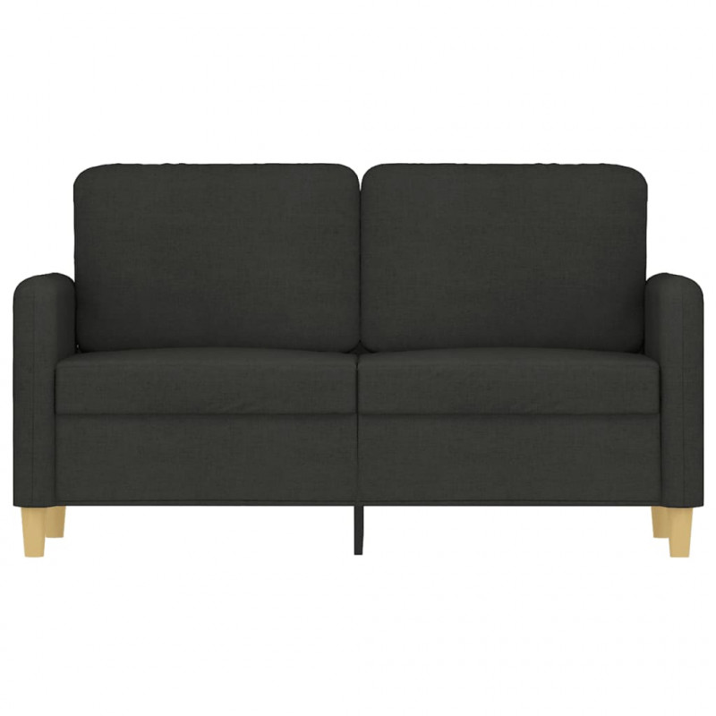 Sofa 2-osobowa, czarna, 120 cm, tapicerowana tkaniną
