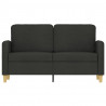 Sofa 2-osobowa, czarna, 120 cm, tapicerowana tkaniną