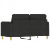 Sofa 2-osobowa, czarna, 120 cm, tapicerowana tkaniną