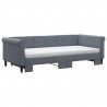 Sofa rozsuwana z materacami, ciemnoszara, 90x200 cm, aksamit