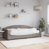 Sofa z materacem do spania, kolor taupe, 90x200 cm, tkanina
