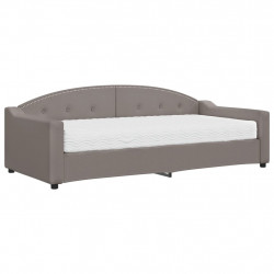 Sofa z materacem do spania, kolor taupe, 90x200 cm, tkanina