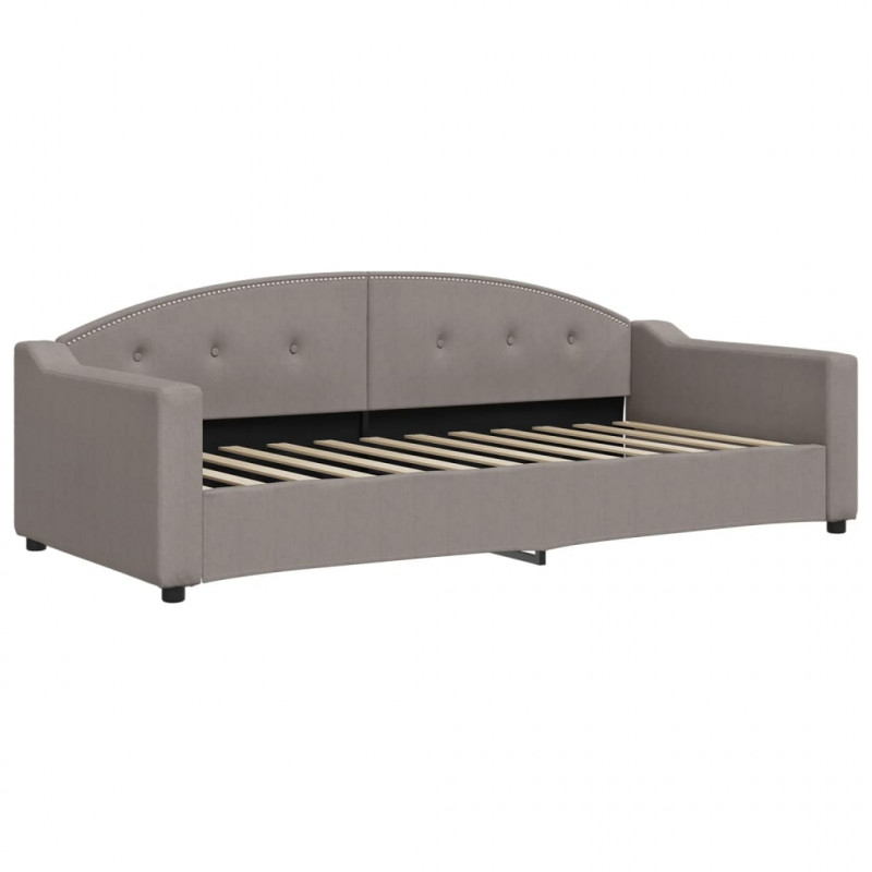 Sofa z materacem do spania, kolor taupe, 90x200 cm, tkanina