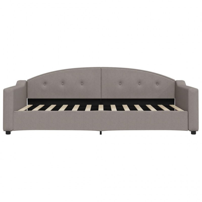 Sofa z materacem do spania, kolor taupe, 90x200 cm, tkanina