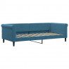 Sofa rozsuwana z materacami, niebieska, 90x200 cm, aksamit