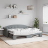 Sofa rozsuwana z materacami, jasnoszara, 80x200 cm, tkanina