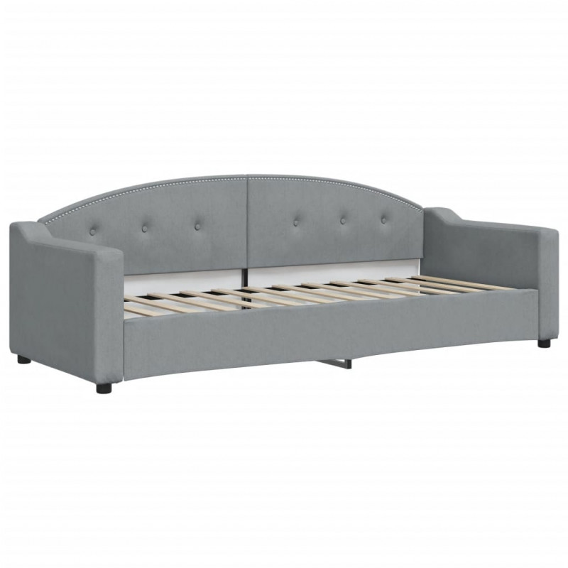 Sofa rozsuwana z materacami, jasnoszara, 80x200 cm, tkanina