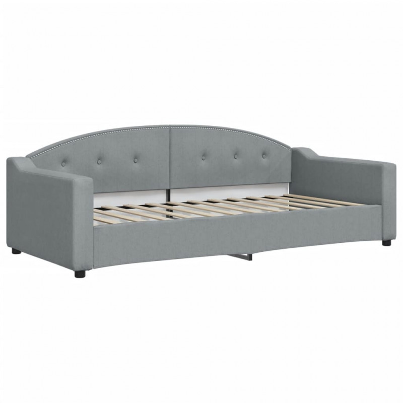 Sofa rozsuwana z materacami, jasnoszara, 90x200 cm, tkanina