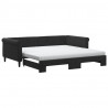 Sofa rozsuwana z materacami, czarna, 100x200 cm, aksamit