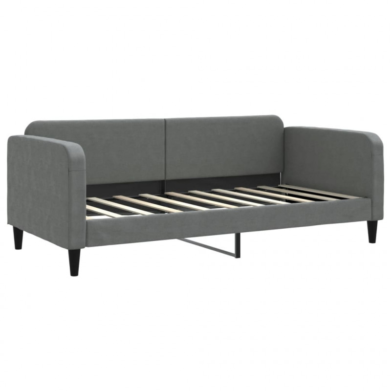 Sofa z materacem, ciemnoszara, 90x190 cm, tkanina