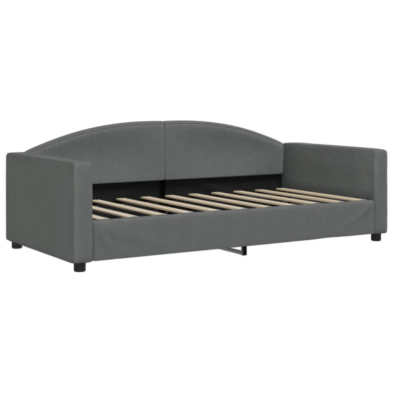 Sofa z materacem, ciemnoszara, 90x190 cm, tkanina