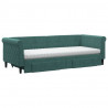 Sofa rozsuwana z szufladami, ciemnozielona, 80x200 cm, aksamit