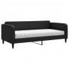 Sofa z materacem do spania, czarna, 90x200 cm, tkanina