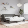 Sofa rozsuwana z materacami, ciemnoszara, 100x200 cm, tkanina