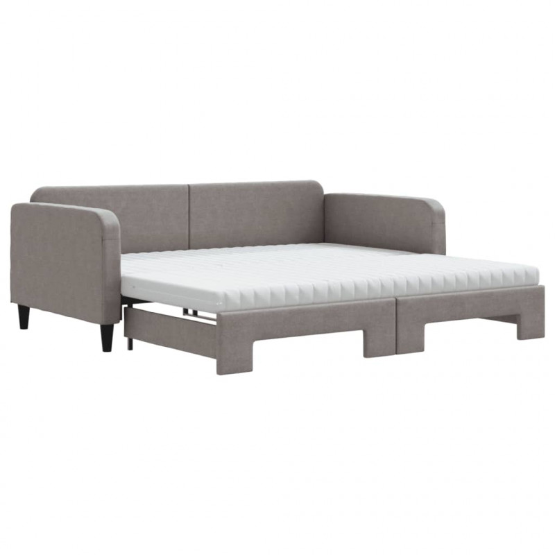 Sofa rozsuwana z materacami, ciemnoszara, 100x200 cm, tkanina