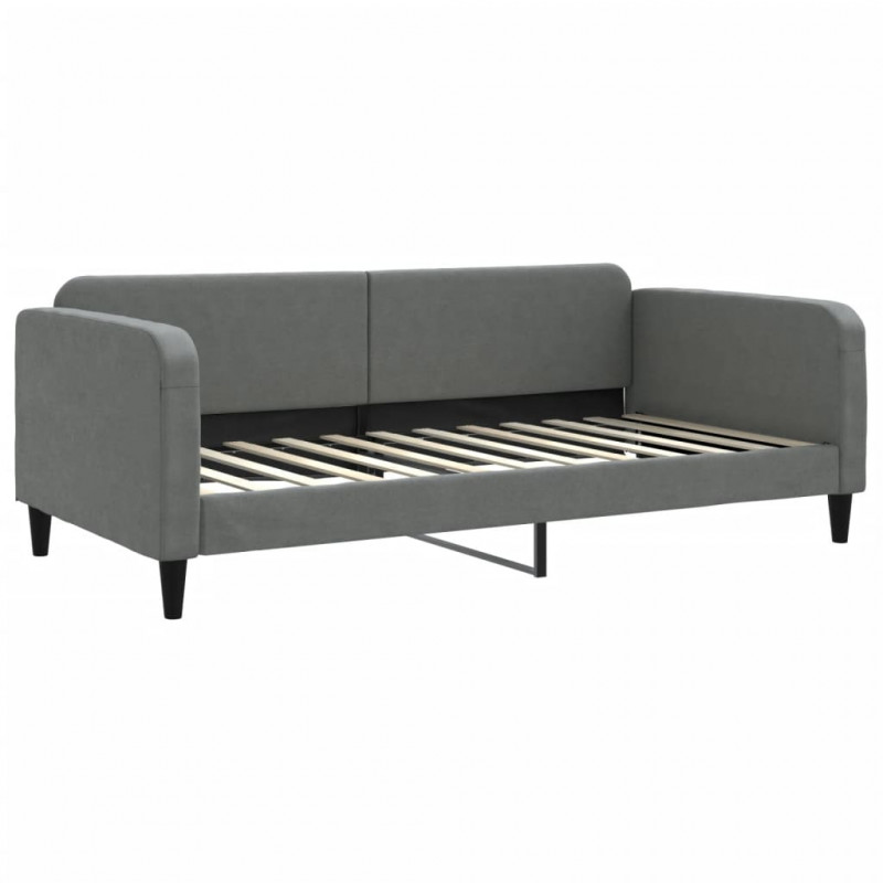 Sofa rozsuwana z materacami, ciemnoszara, 100x200 cm, tkanina