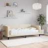 Sofa z materacem do spania, kremowa, 90x200 cm, tkanina