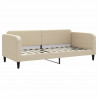 Sofa z materacem do spania, kremowa, 90x200 cm, tkanina