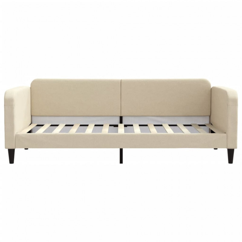 Sofa z materacem do spania, kremowa, 90x200 cm, tkanina