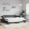 Sofa rozsuwana z materacami, ciemnoszara, 100x200 cm, tkanina