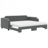 Sofa rozsuwana z materacami, ciemnoszara, 100x200 cm, tkanina