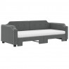 Sofa rozsuwana z materacami, ciemnoszara, 100x200 cm, tkanina