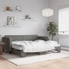 Sofa rozsuwana z materacami, ciemnoszara, 90x200 cm, tkanina