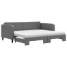 Sofa rozsuwana z materacami, ciemnoszara, 90x200 cm, tkanina