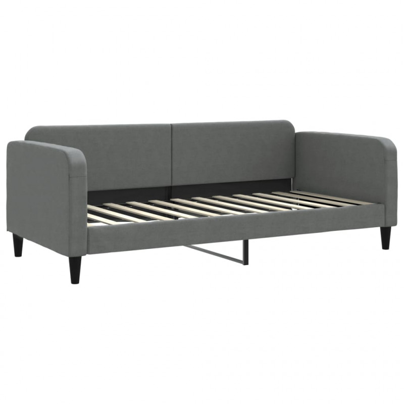 Sofa rozsuwana z materacami, ciemnoszara, 90x200 cm, tkanina