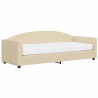 Sofa z materacem do spania, kremowa, 80x200 cm, tkanina