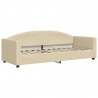 Sofa z materacem do spania, kremowa, 80x200 cm, tkanina