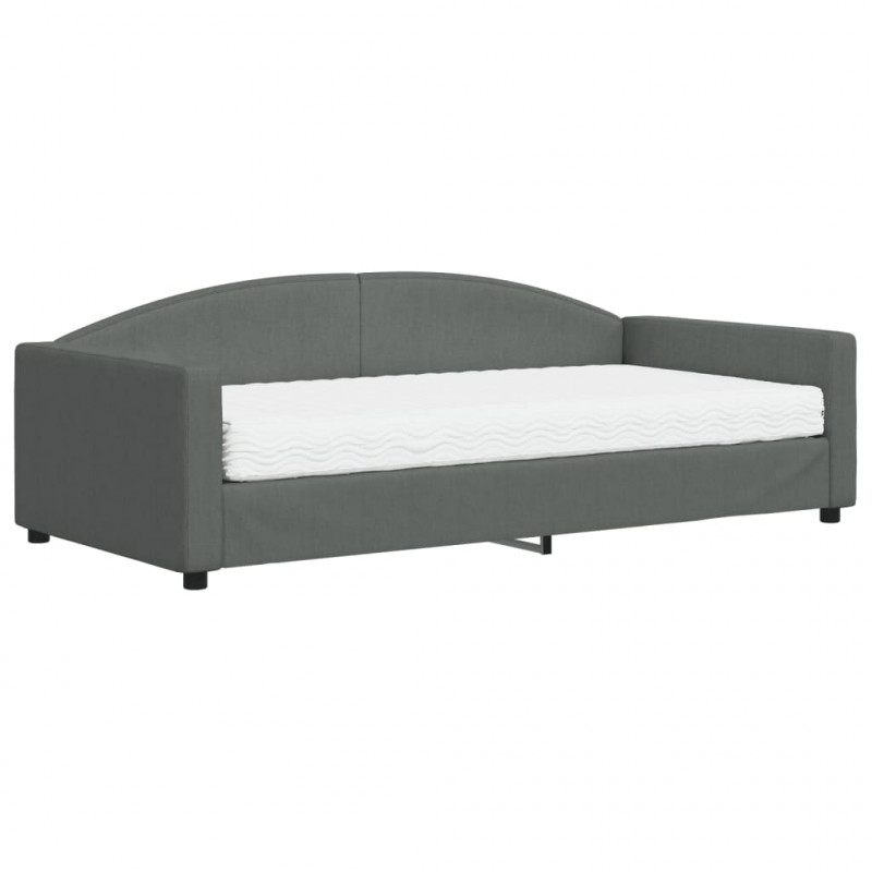 Sofa z materacem do spania, ciemnoszara, 100x200 cm, tkanina