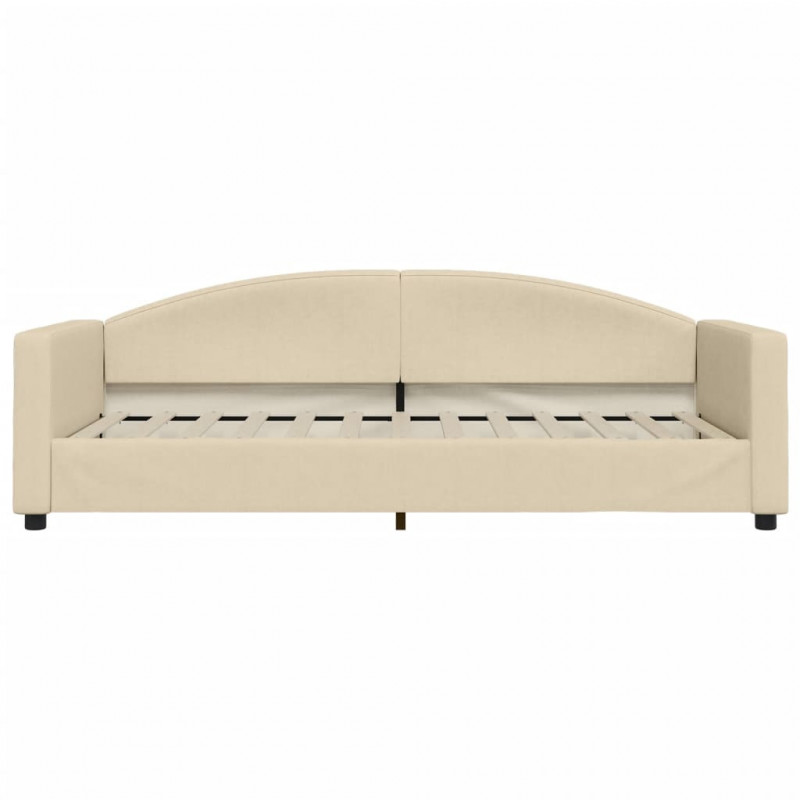 Sofa z materacem do spania, kremowa, 90x200 cm, tkanina