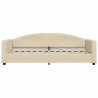 Sofa z materacem do spania, kremowa, 90x200 cm, tkanina