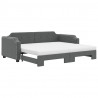 Sofa rozsuwana z materacami, ciemnoszara, 90x200 cm, tkanina