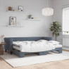 Sofa rozsuwana z materacami, ciemnoszara, 80x200 cm, aksamit