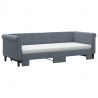 Sofa rozsuwana z materacami, ciemnoszara, 80x200 cm, aksamit