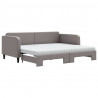 Sofa rozsuwana z materacami, kolor taupe, 90x200 cm, tkanina