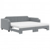 Sofa rozsuwana z materacami, jasnoszara, 80x200 cm, tkanina