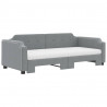 Sofa rozsuwana z materacami, jasnoszara, 80x200 cm, tkanina