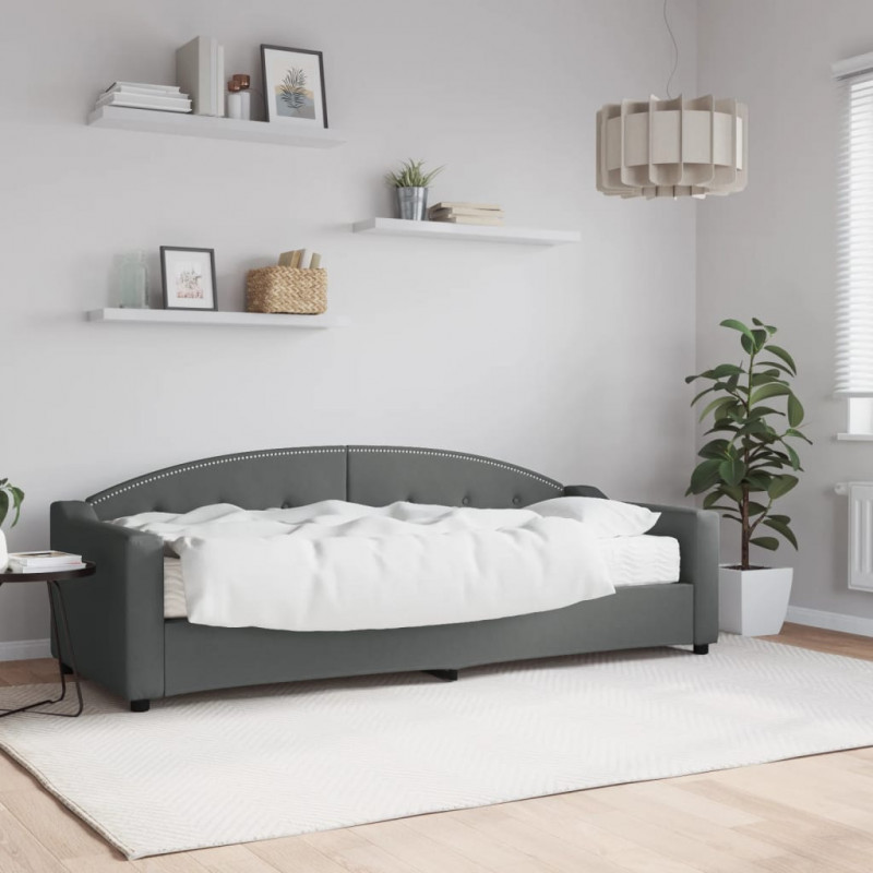 Sofa z materacem do spania, ciemnoszara, 80x200 cm, tkanina