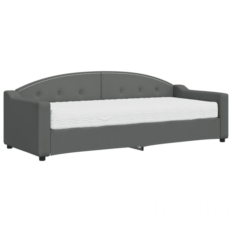 Sofa z materacem do spania, ciemnoszara, 80x200 cm, tkanina