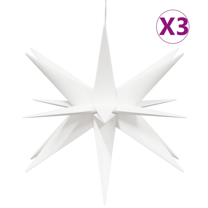 Ozdoby świetlne z LED, 3 szt., składane, białe, 57 cm