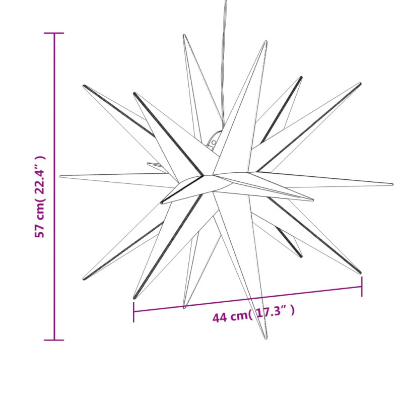 Ozdoby świetlne z LED, 3 szt., składane, białe, 57 cm