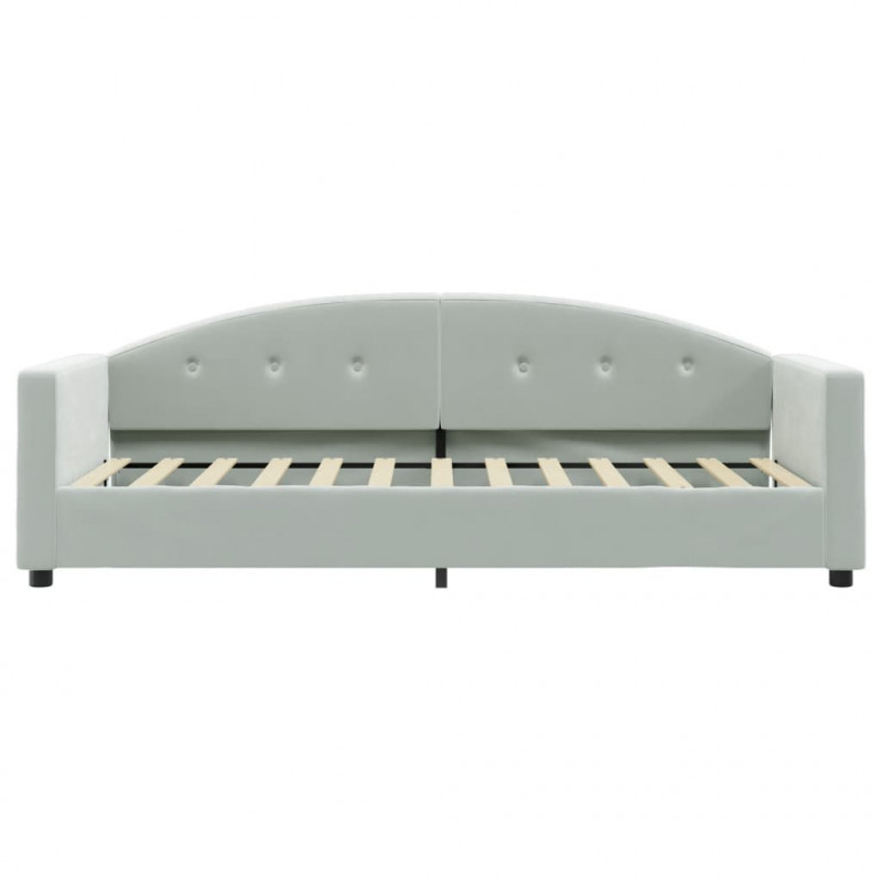 Sofa z materacem do spania, jasnoszara, 80x200 cm, aksamit